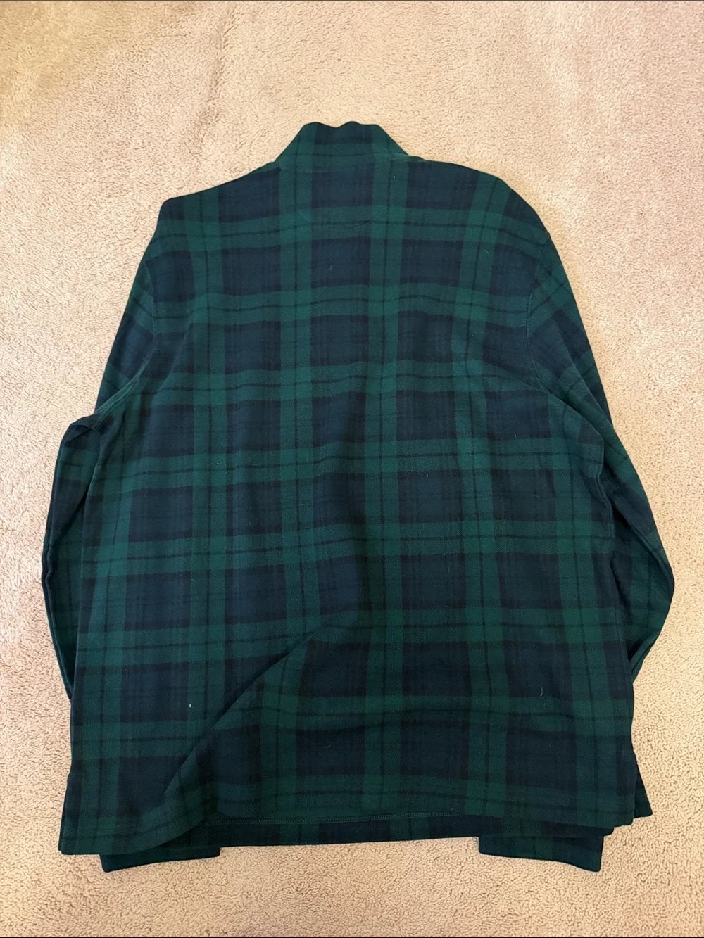 Polo by Ralph Lauren Green & Navy Plaid Quarter-Zip Pullover